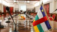 Central African Republic flag at a conference table