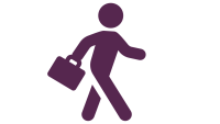 Person holding a briefcase and walking