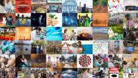 A grid of many images of the impact of public health
