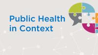 "Public Health in Context" graphic with puzzle speech bubbles