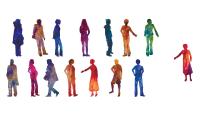 Illustration of brightly colored silhouettes