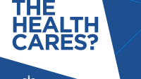 Who the Health Cares? podcast-style blue title graphic.