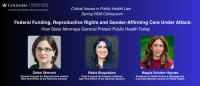 Photos of the speakers for Federal Funding, Reproductive Rights and Gender-Affirming Care Under Attack
