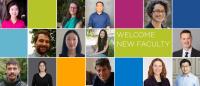 Collage of new faculty faces with the text "Welcome New Faculty"