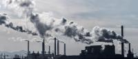 A power plant spews pollution