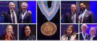 A collage of event photos along with a photo of a medal
