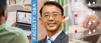 A header collage of a smiling Asian man wearing a tie and jacket alongside images depicting telehealth and the text "Faculty Q&A"