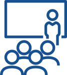 Illustration of a teacher in front of a group of students