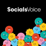 SocialsVoice book cover (black background with multicolored emojis of different moods)